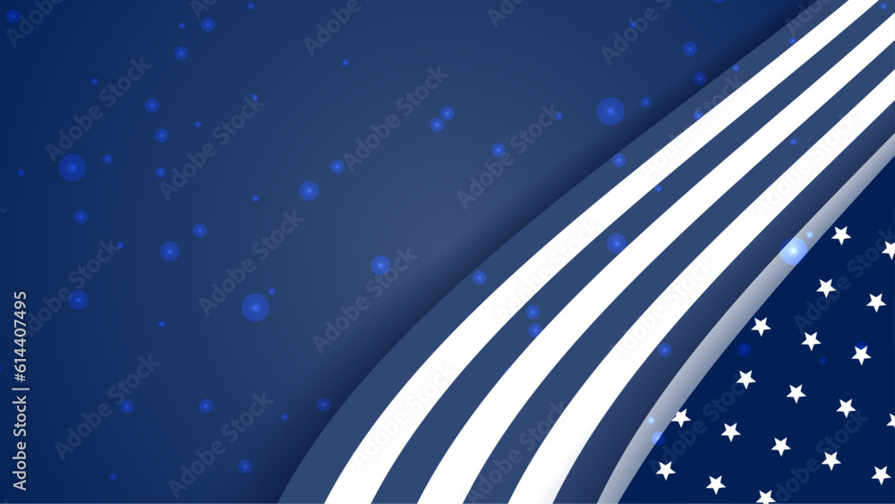Vector blue realistic flag flat gradient us america flag Vector blue realistic flag flat gradient us america flag