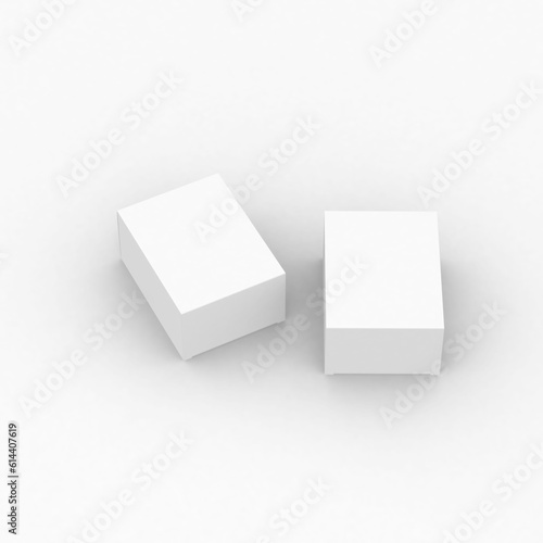 Vertical rectangular paper box template without design cover  for product promotion on a transparent background.