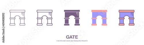 Security Gate vector icon. Access door vector icon. linear style sign for mobile concept and web design. Symbol, logo illustration. isolated on white background.