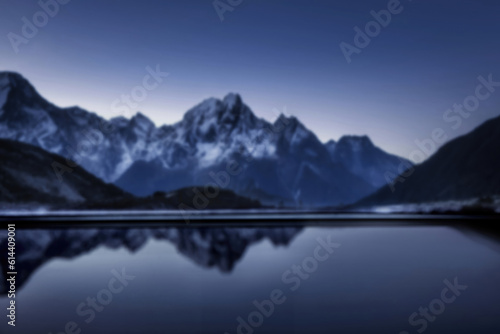 Mountain and lake wallpaper for product display