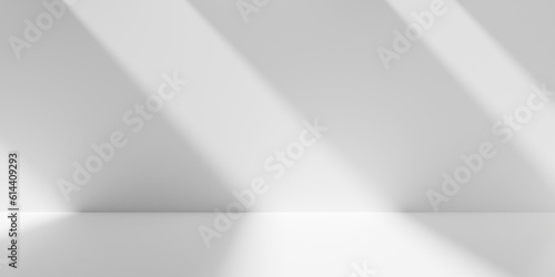 Wallpaper Mural Empty white interior room wall with sunlight shadow stripes, modern architecture template background Torontodigital.ca