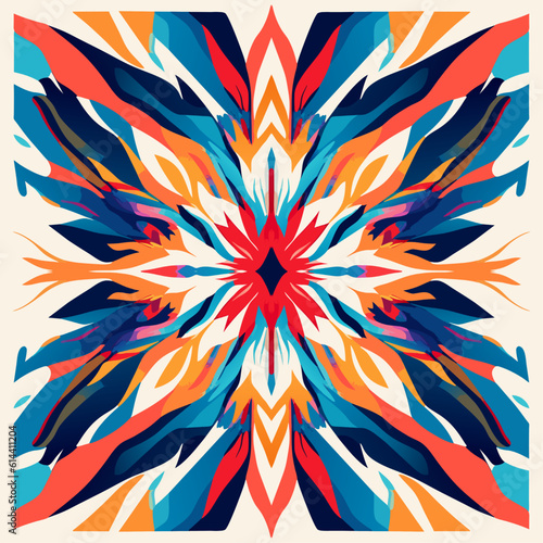 Colorful symmetrical kaleidoscope pattern, symmetrical background.
