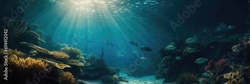Underwater view of tropical coral reef with fishes and corals. Beautiful marine life  abstract natural background  gorgeous coral garden underwater  tropical. beauty of wild nature. generative