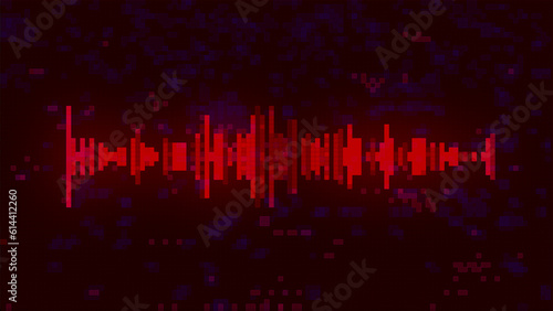 Audio Wave Retro Pixel Art Arcade Synthwave