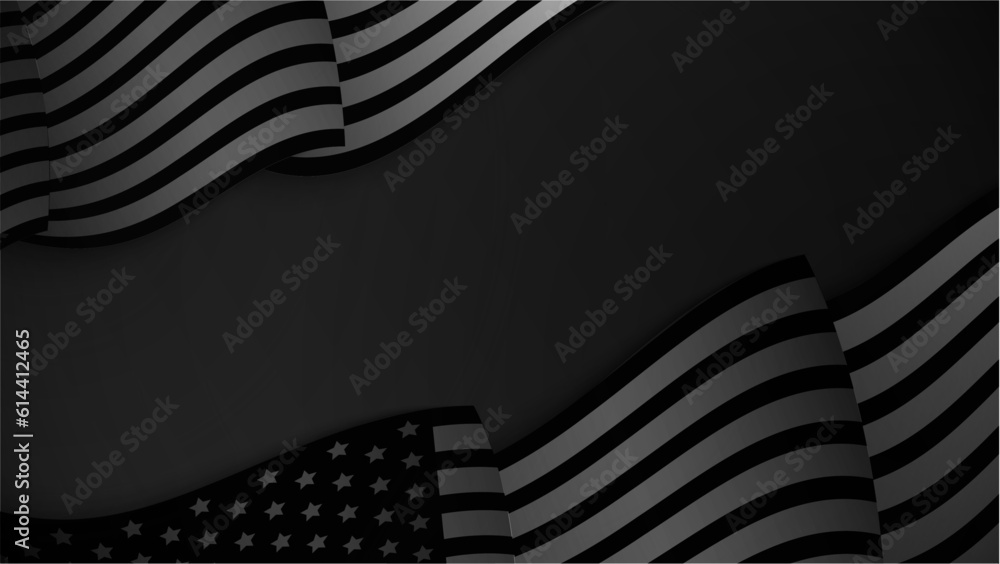 Vector Realistic Waving American Flag Black Background Stock Vector Adobe Stock