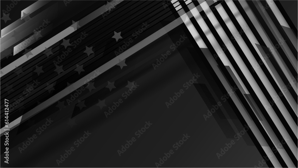 Vector black realistic flag flat gradient us america flag Vector black realistic flag flat gradient us america flag