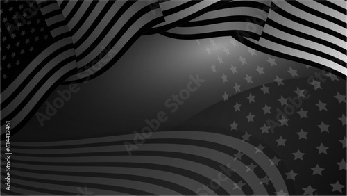 Vector beautiful american flag black background