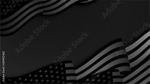 Vector usa independence day abstract black background with elements of the american flag