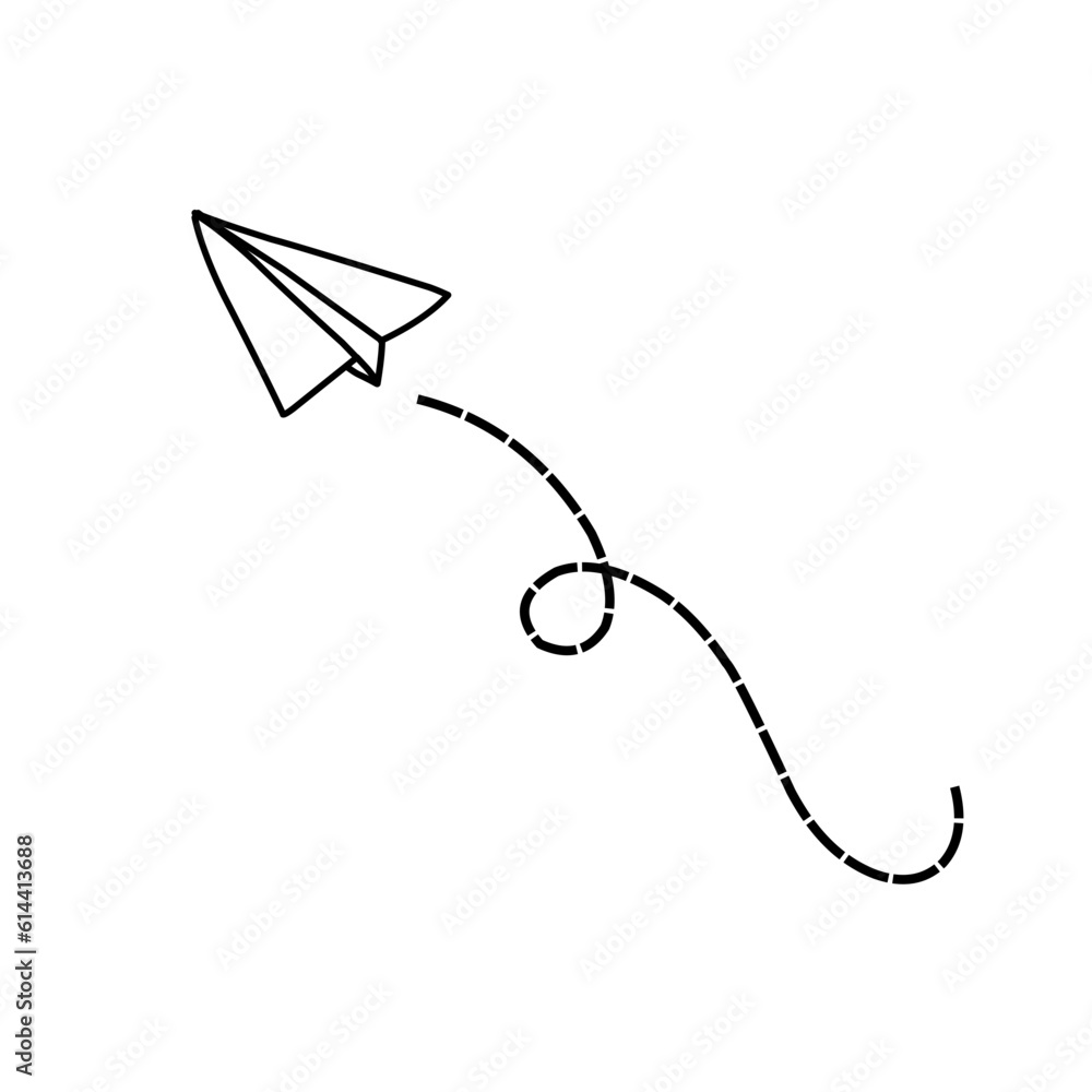 paper plan doodle icon vector paper plan doodle icon vector