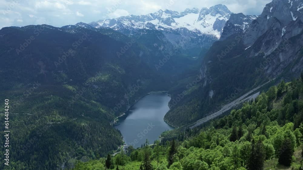 Areal view of Lake Gosau, Gosau, Dachstein, Austria Areal view of Lake Gosau, Gosau, Dachstein, Austria