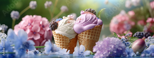 Summer ice cream banner,Ice cream festival background.