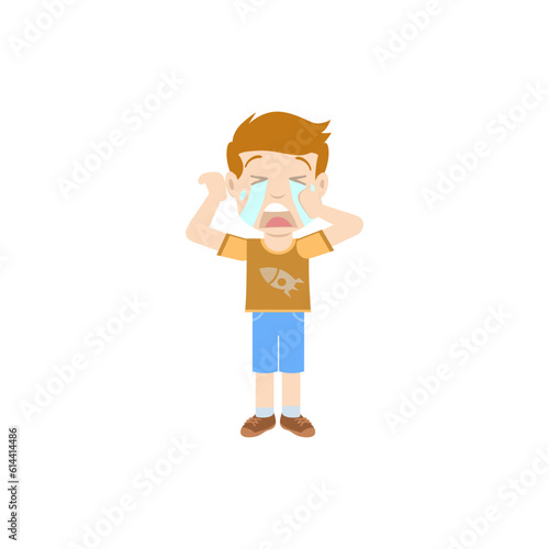 Cartoon Boy who is crying