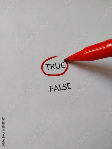 red pencil and paper, false or true