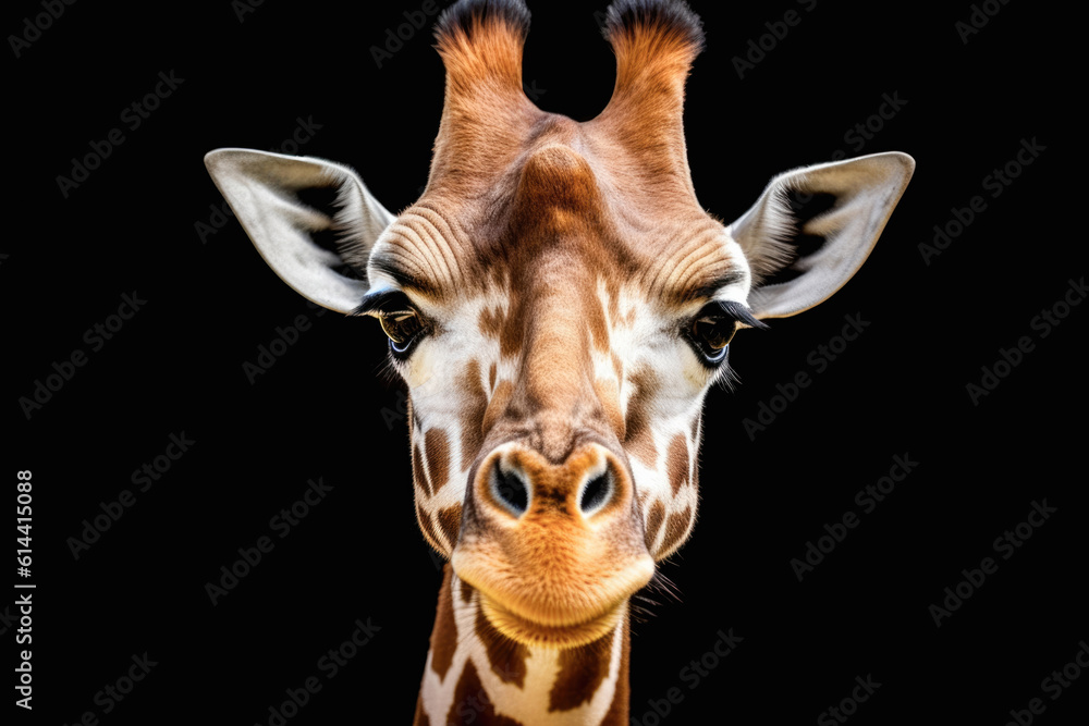 Giraffe, a close-up portrait