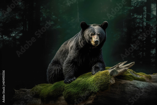 Black bear living harmoniously in its native habitat.