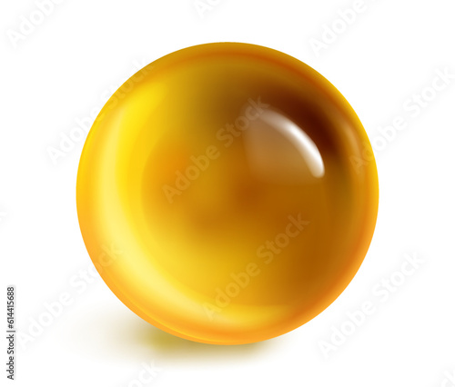 Fish Oil round capsule. Omega-3 vector illustration
