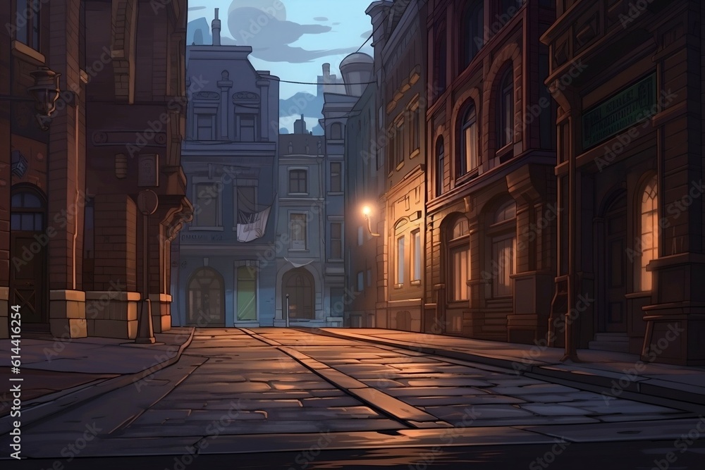 Empty Street Background - Illustration, Generative Ai