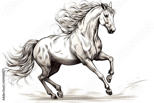 engraved horse illustration