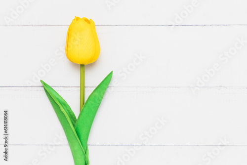Artificial yellow tulip on ...
