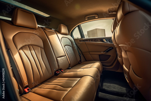 rear seats in the interior of a luxury car © Anastasiia Trembach
