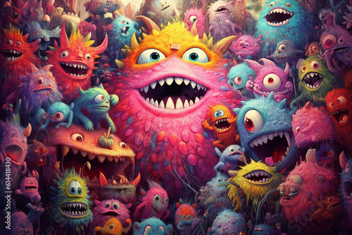 colorful fluffy monsters