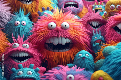 colorful fluffy monsters © Anastasiia Trembach