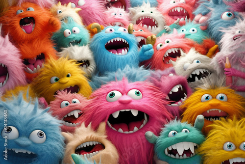 colorful fluffy monsters