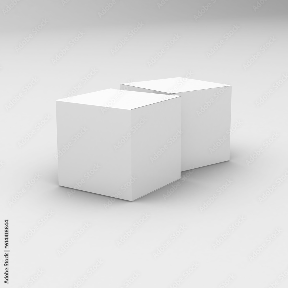 White paper square boxes, packaging template for product design mockup. On transparent background White paper square boxes, packaging template for product design mockup. On transparent background