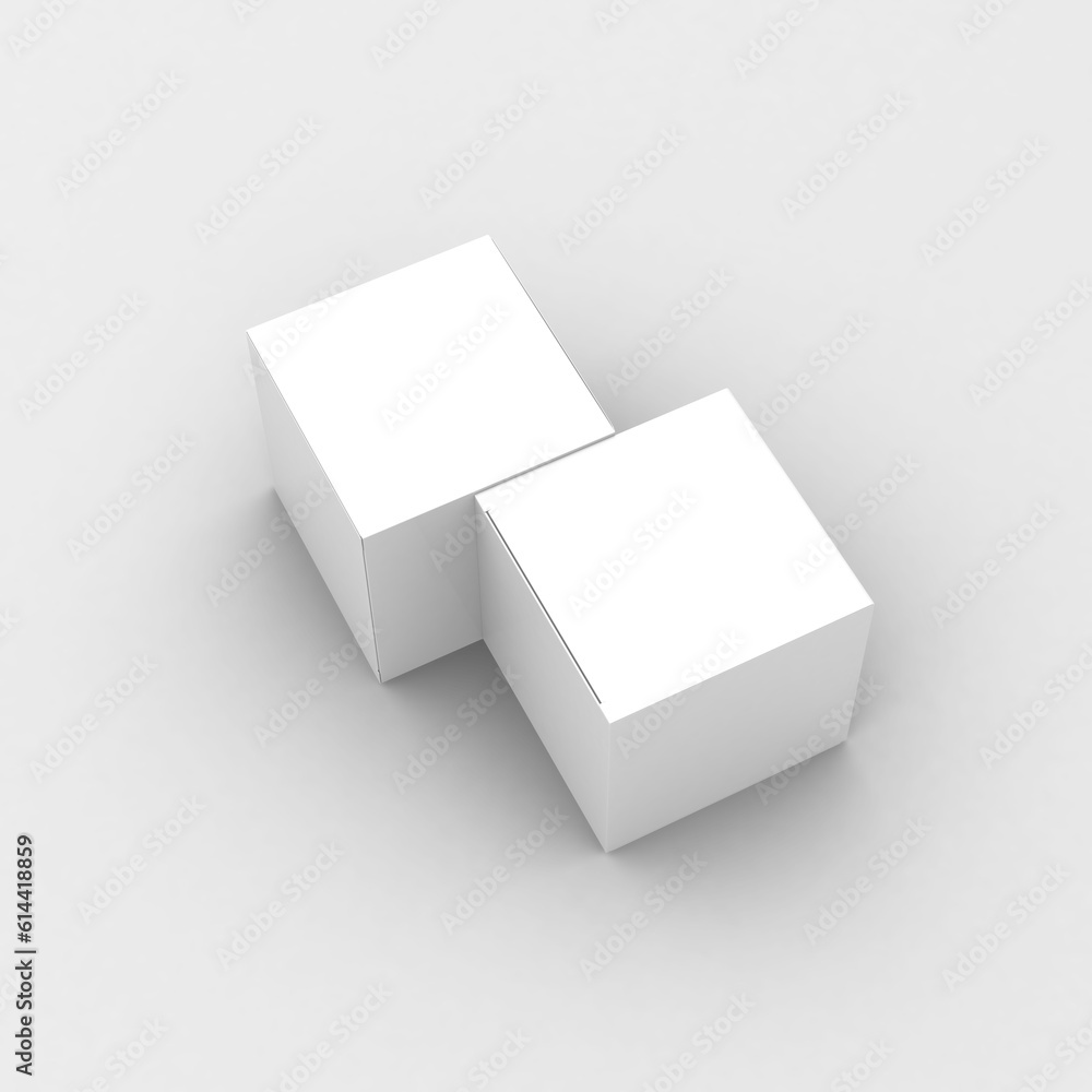 White paper square boxes, packaging template for product design mockup. On transparent background White paper square boxes, packaging template for product design mockup. On transparent background