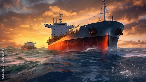 Large sea tanker for transporting oil