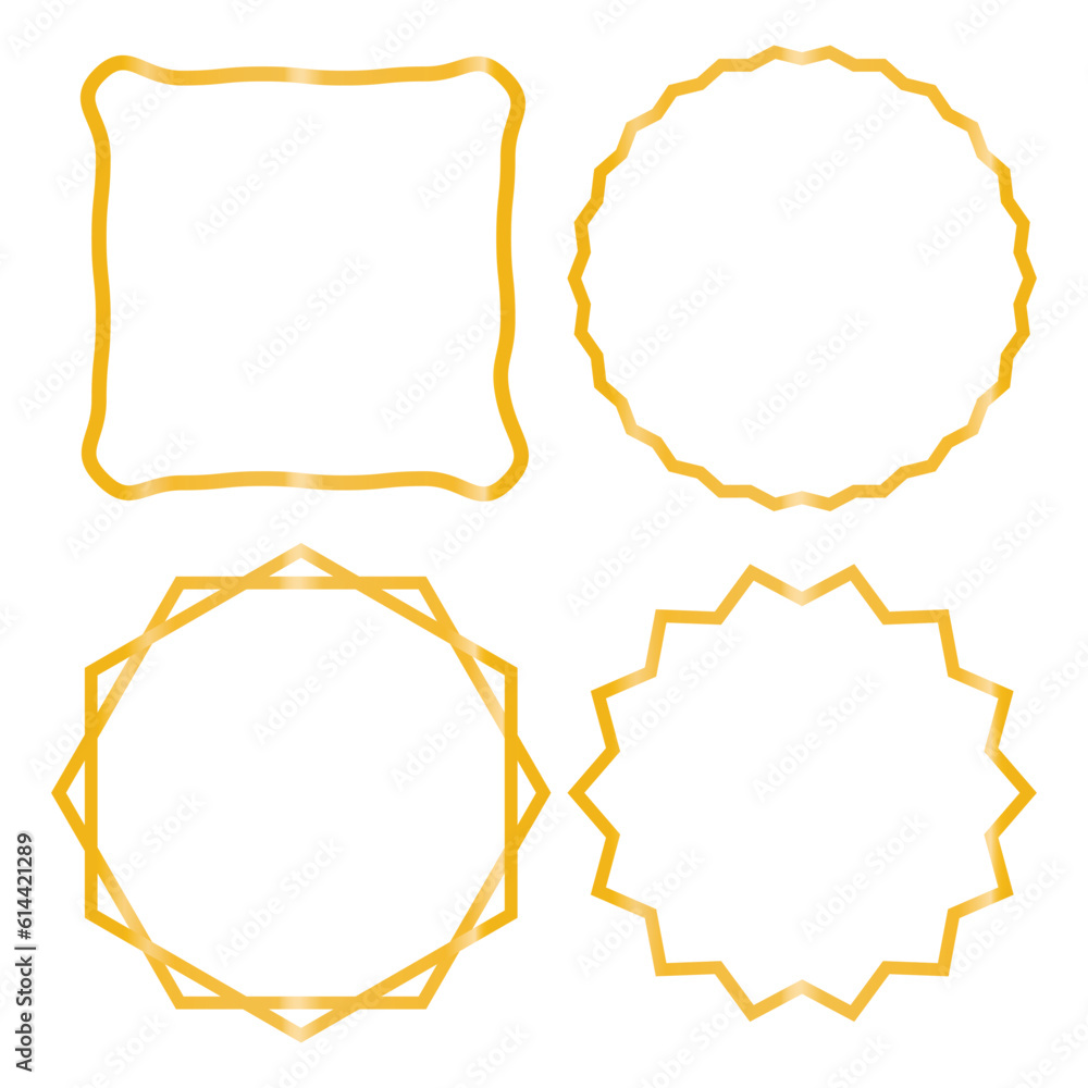 Set of gold frame isolated on white background. Vector illustration Set of gold frame isolated on white background. Vector illustration