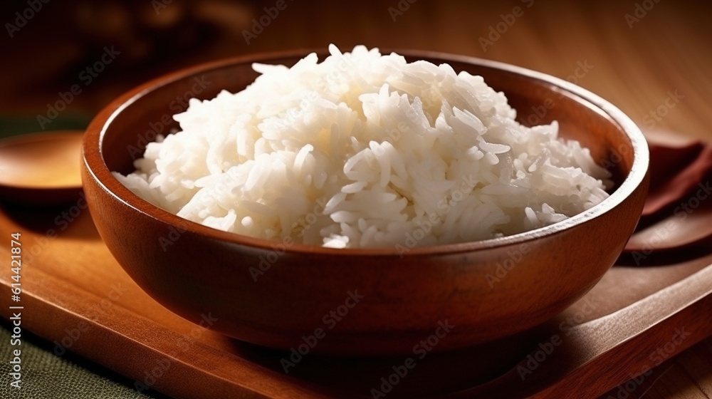 bowl of rice. Generative AI bowl of rice. Generative AI