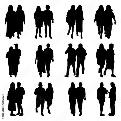 Vector Collection Set of Socialite People Silhouettes