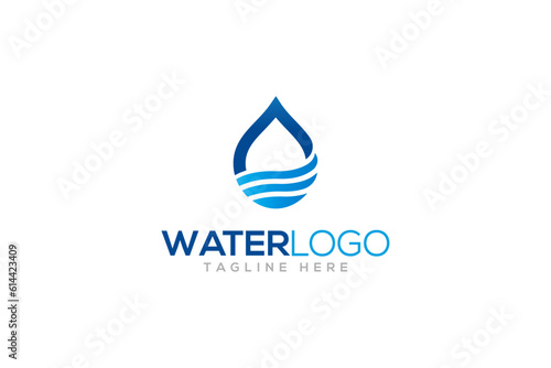 Creative water logo design template 