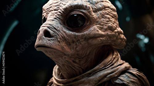 Unusual portrait of an unknown alien species , humanoid alien 