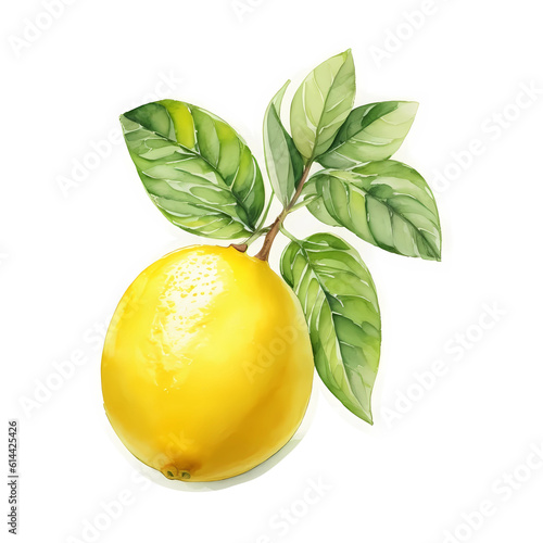 lemon sticker water color. ai generate