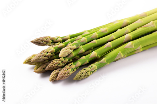 Asparagus on a white background. Fresh organic asparagus. Ai generative.