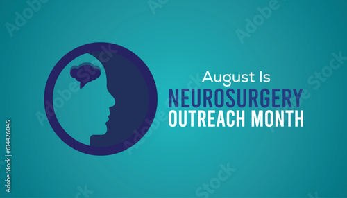 Vector illustration on the theme of Neurosurgery Outreach month observed each year during August. Health awareness vector.