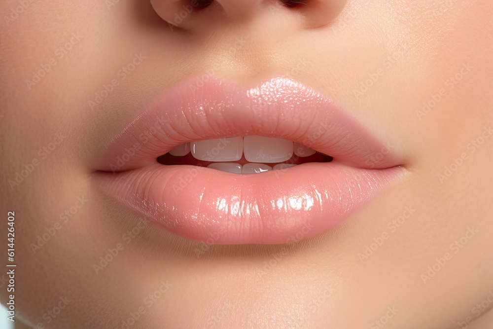 Fototapeta premium Beautiful lips. Captivating beauty and care for fashion and makeup. Closeup of beautiful female lips