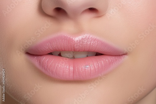 Beautiful lips. Captivating beauty and care for fashion and makeup. Closeup of beautiful female lips