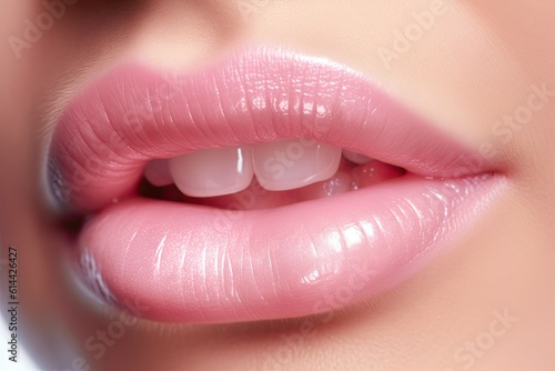 Beautiful lips. Captivating beauty and care for fashion and makeup. Closeup of beautiful female lips