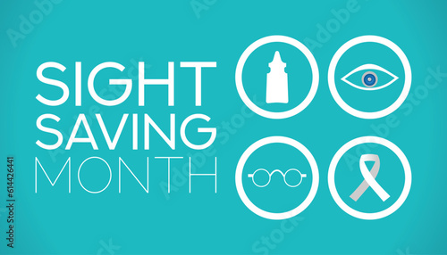 Sight Saving month is observed every year in August.banner, Holiday, poster, card and background design. Health awareness vector