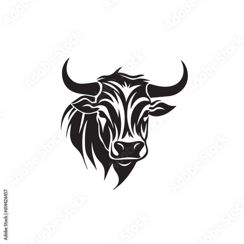 Cow vector illustration, logo style 