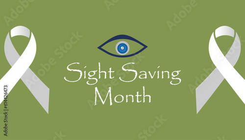 Sight Saving month is observed every year in August.banner, Holiday, poster, card and background design. Health awareness vector