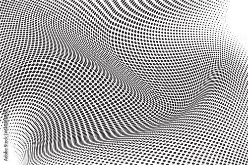 abstract halftone background. Black and white wavy pattern. Vector illustration