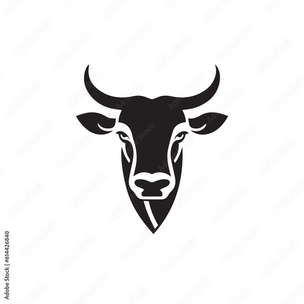 Cow vector illustration, logo style	