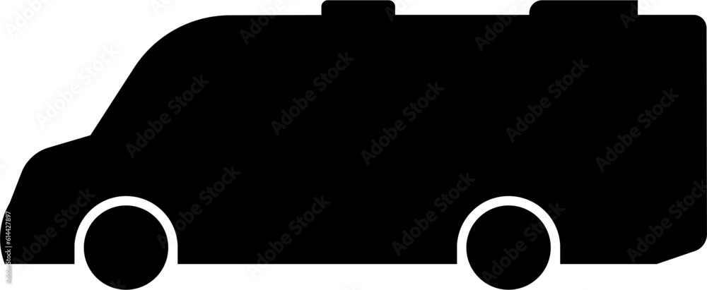 campervan car icon. Black car pictogram campervan car icon. Black car pictogram