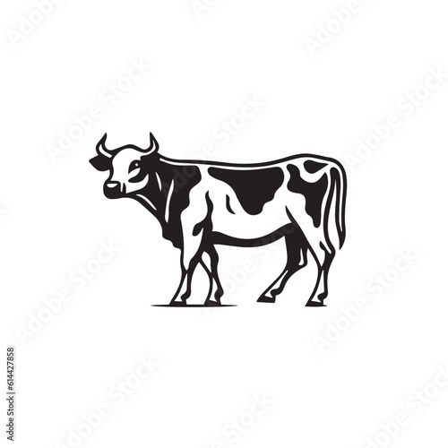 Cow vector illustration  logo style 