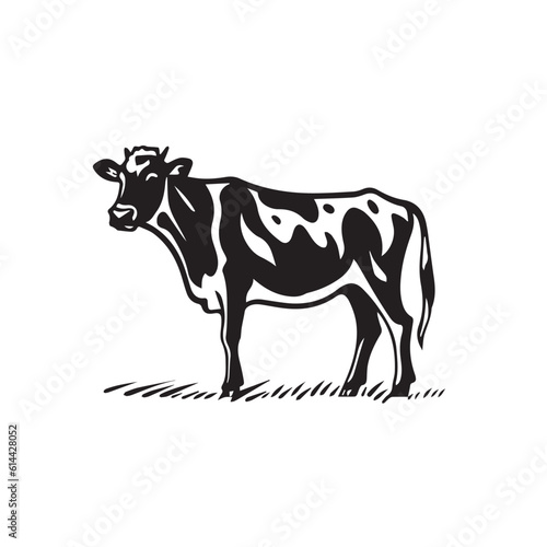 Cow vector illustration  logo style 