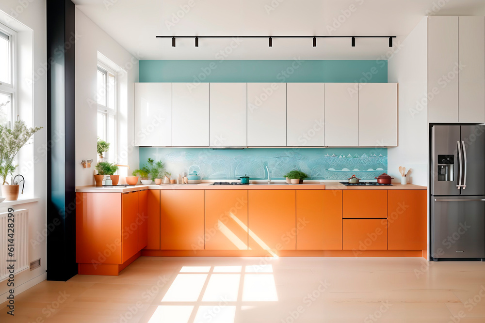 Kitchen in Scandinavian style. Modern kitchen. Kitchen in Scandinavian style. Modern kitchen.